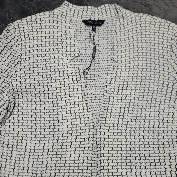 Ming Wang Knit Blazer Jacket Cardigan Women's Size XL NWOT Black/White - Picture 5 of 16